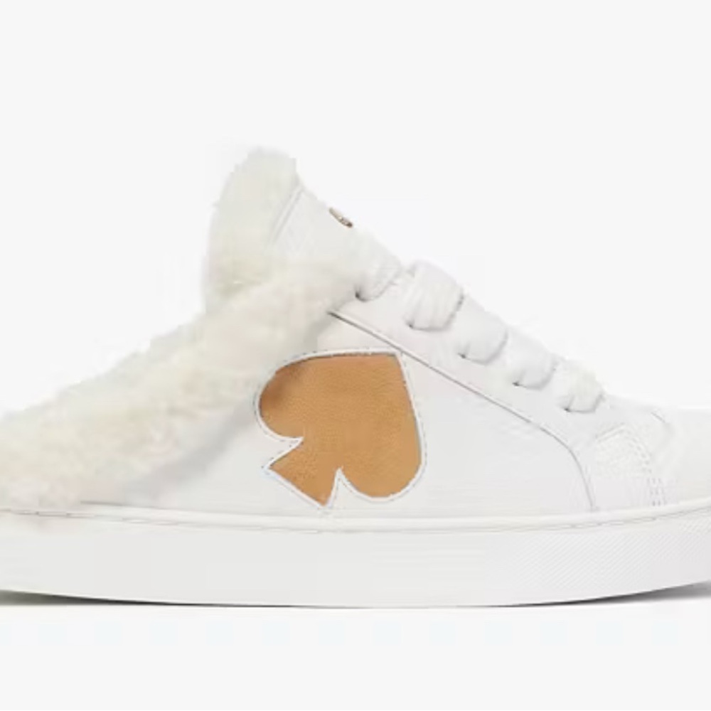 Kate Spade Fez Mule Winter Sneakers women’s Size 9.5 NWT in Box White and Tan